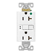 Eaton Cooper SGFH20W 20 Amp White Heavy Duty UL Listed Hospital Grade Duplex GFCI Outlet Receptacle with LED Indicator Matching Wall Plate Included